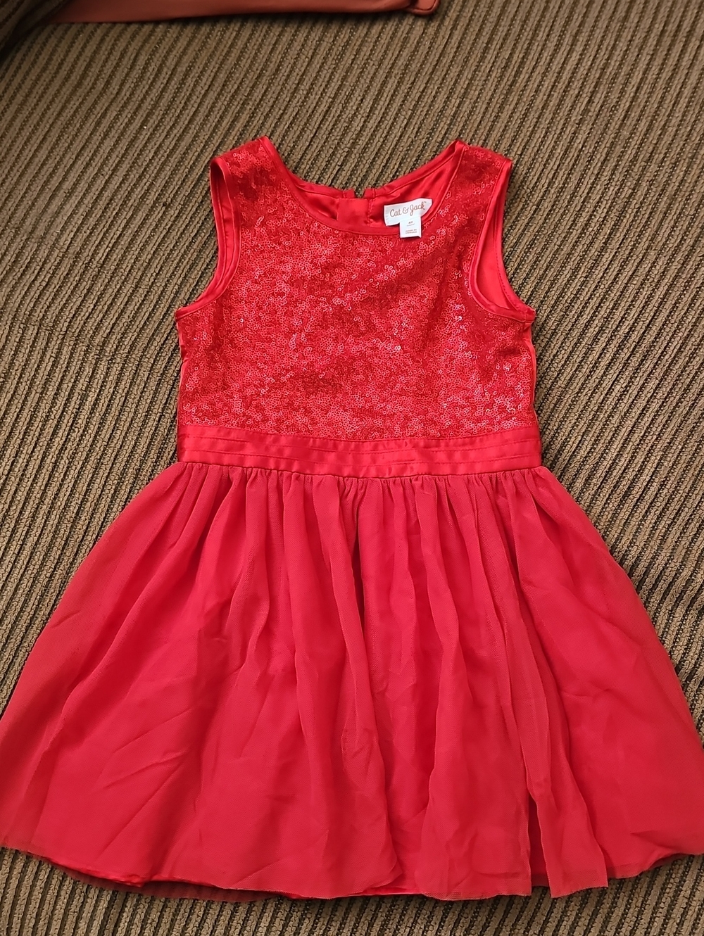 Childrens Place Red Sequin Bodice Party Dress